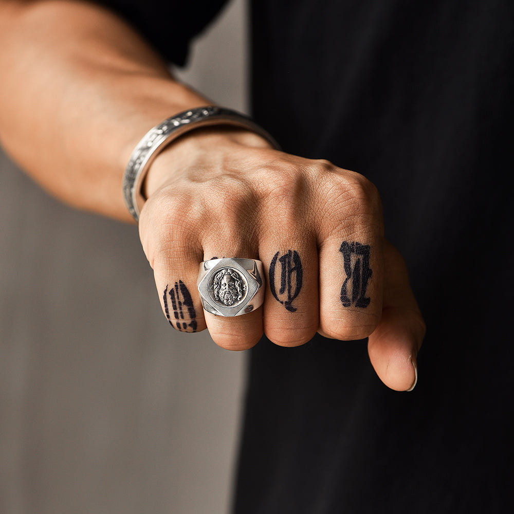 Sterling Silver Poseidon Vintage Rings