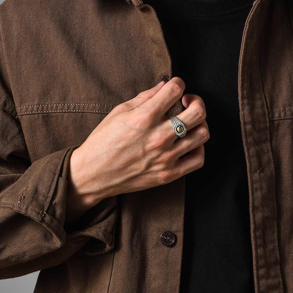 Men's Ins Tide High Street Retro Skull Sterling Silver Rings