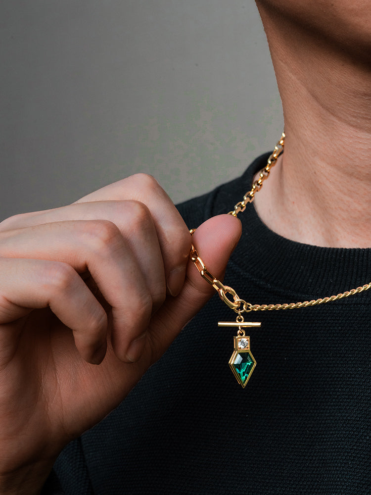 Emerald Sterling Silver Gold Necklaces