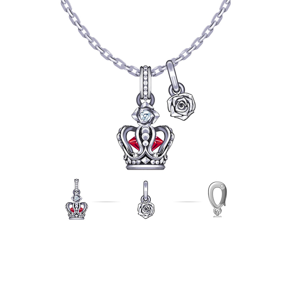 Rose Crown Necklace Pendants