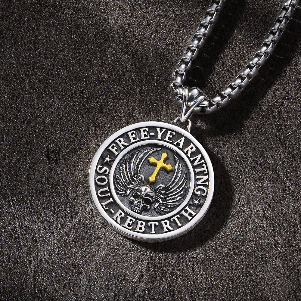 Skull Sterling Silver Vintage Cross Pendants