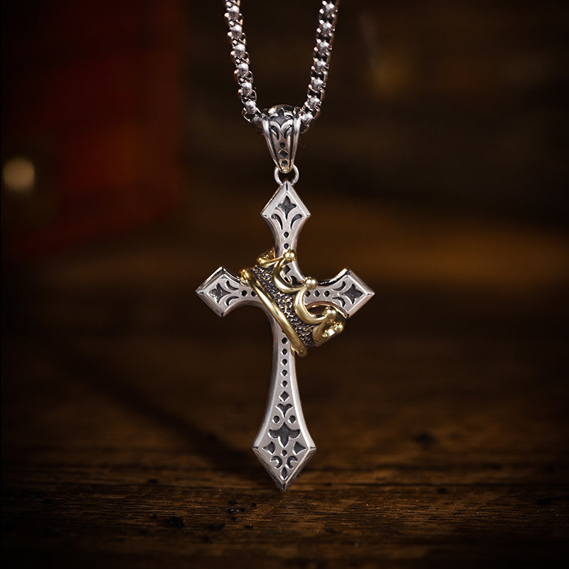 Crown Cross Sterling Silver High Street Pendants