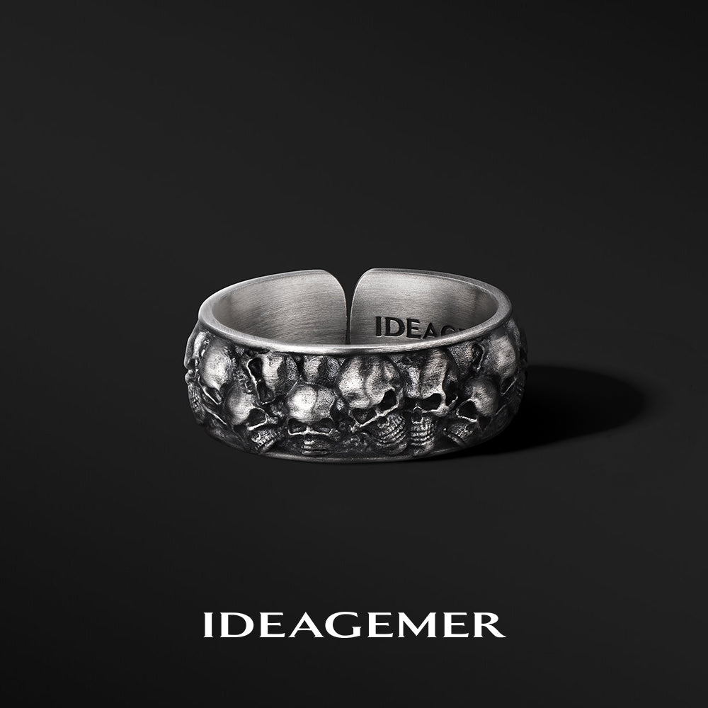 Men's Vintage High Street Skull Sterling Silver Rings