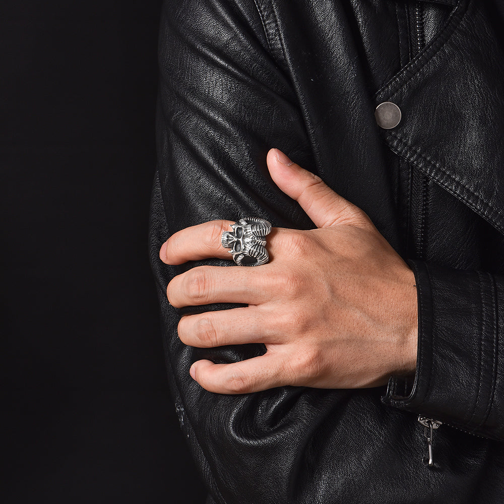 Hip Hop Skull Sterling Silver Rings