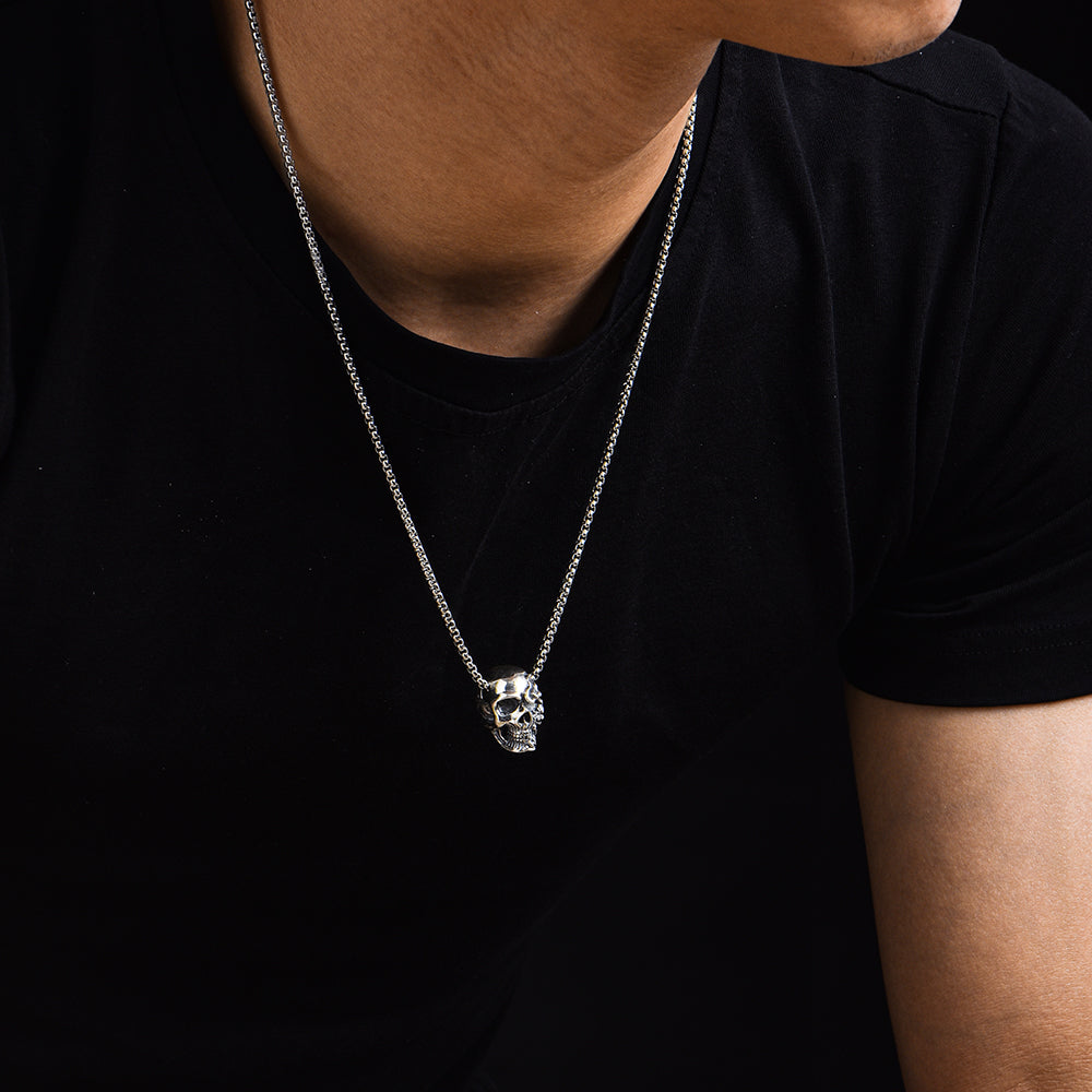 Sterling Silver Vintage Skull Necklace Pendants