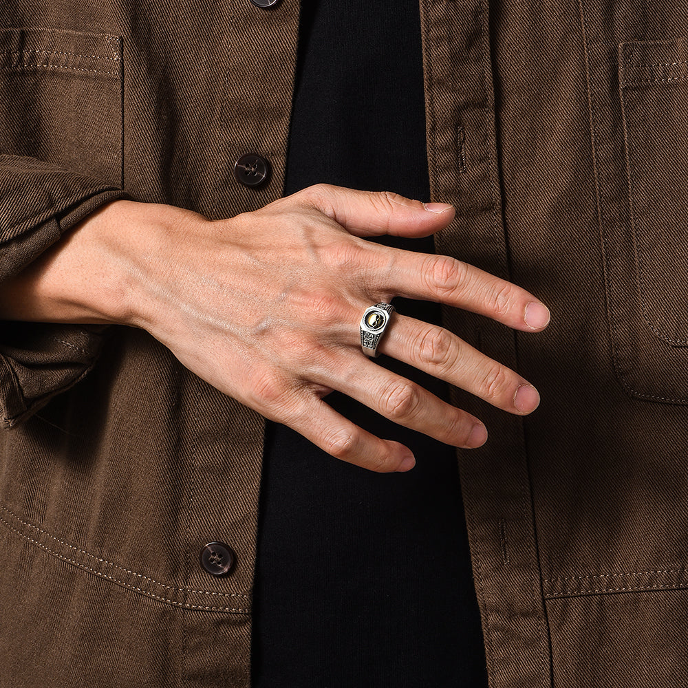 Men's Ins Tide High Street Retro Skull Sterling Silver Rings