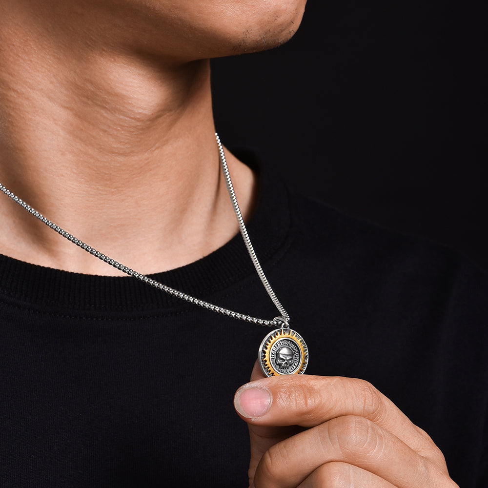 Skull Sterling Silver Necklace Hip Hop Pendants