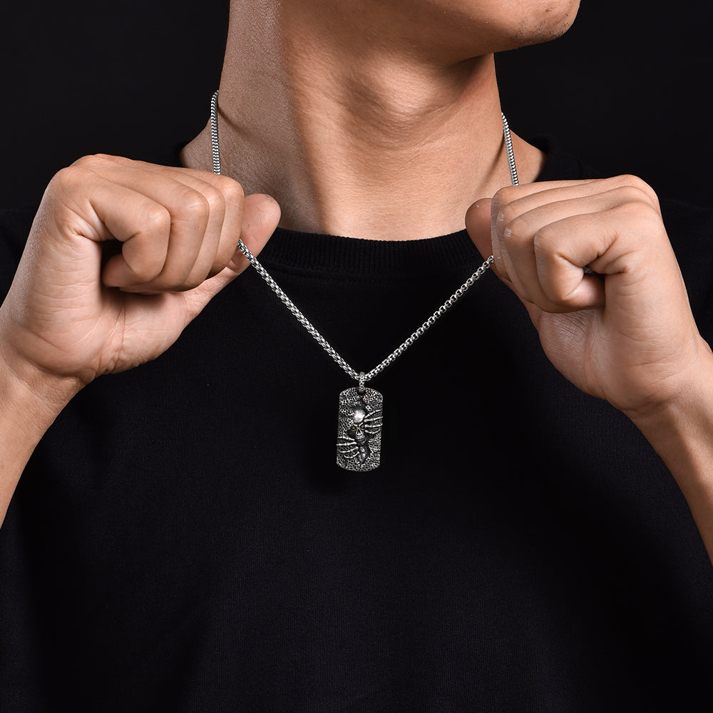 Skull Sterling Silver Necklace Hip Hop Pendants