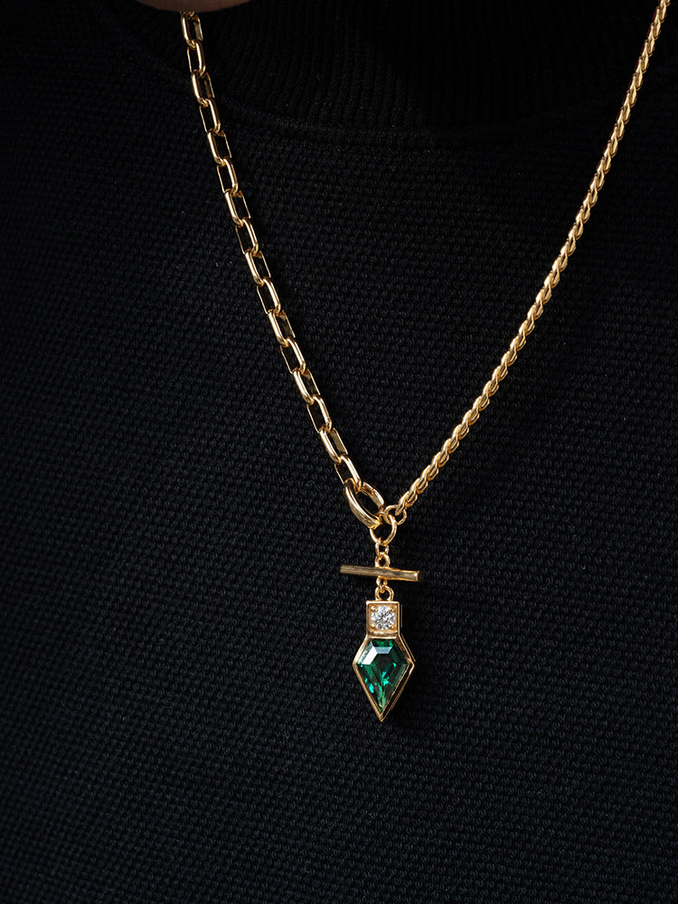 Emerald Sterling Silver Gold Necklaces