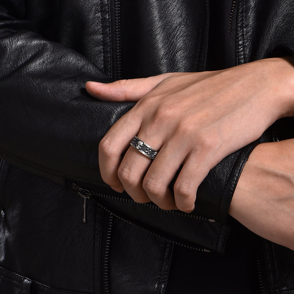 Vintage Hip Hop Skull Sterling Silver Rings