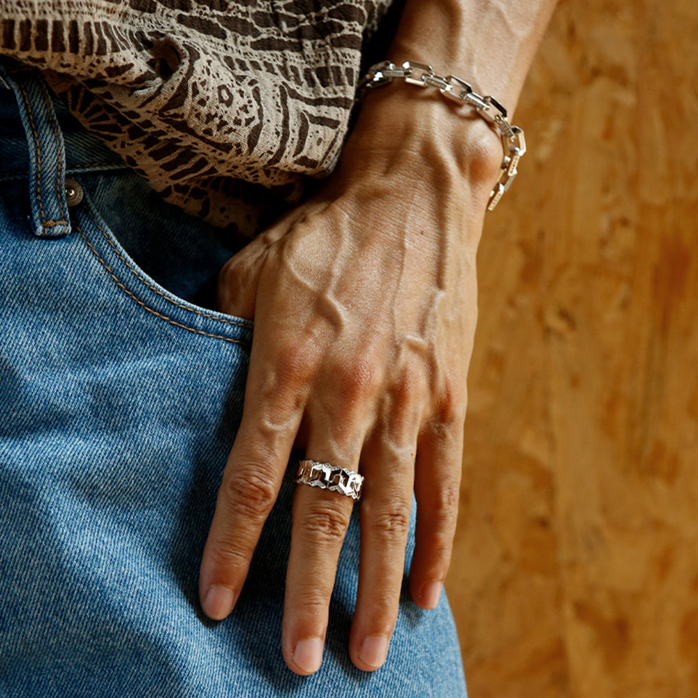 Original Design Fashion Sterling Silver Armor Rings