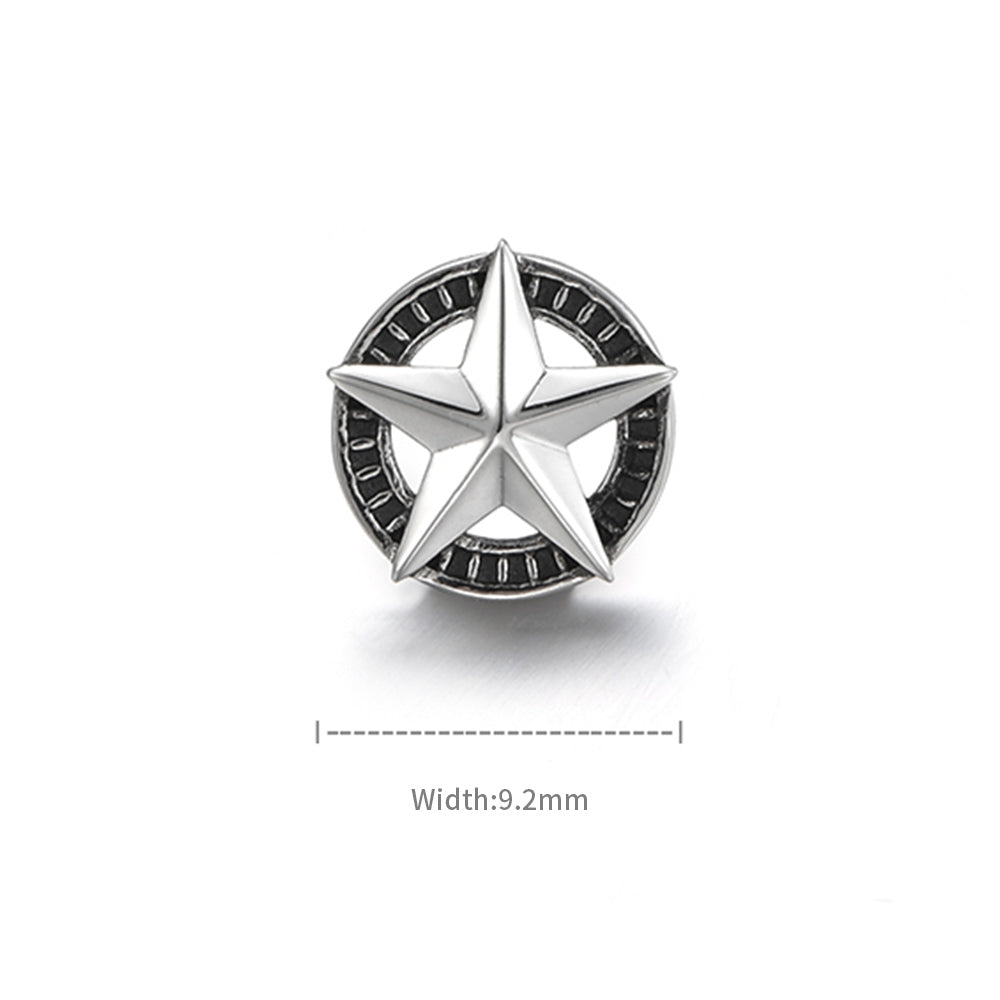 Sterling Silver Pentagram Stud Earrings