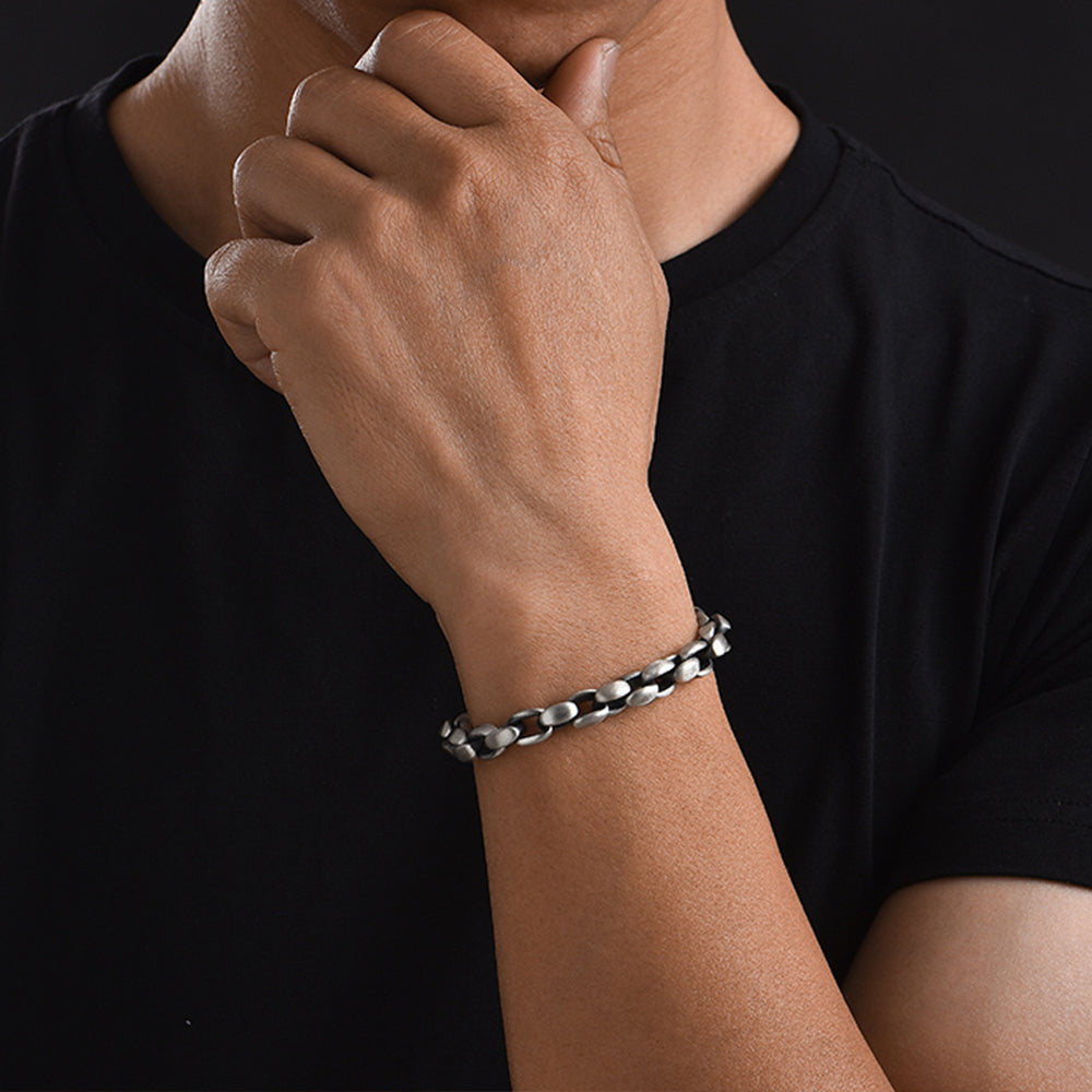 Sterling Silver Hip Hop Simple Bracelets