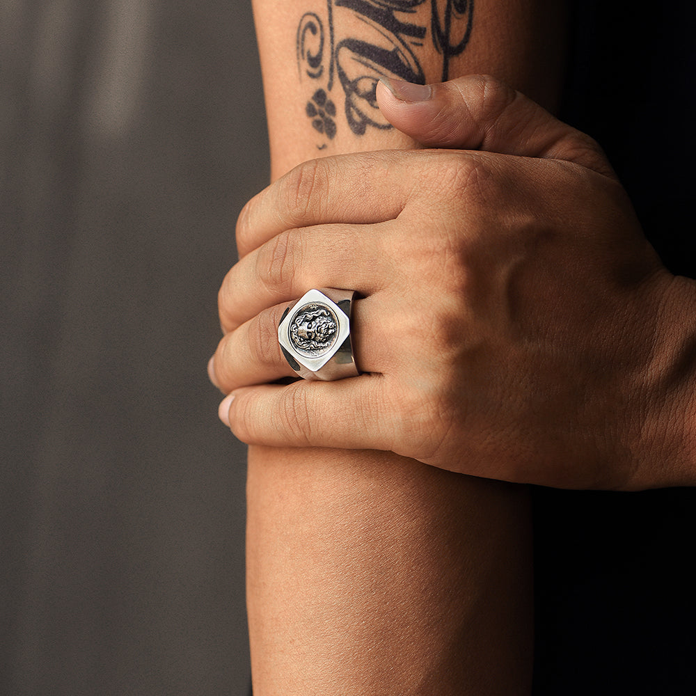 Sterling Silver Poseidon Vintage Rings
