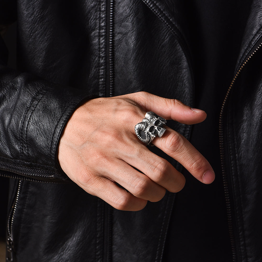 Hip Hop Skull Sterling Silver Rings