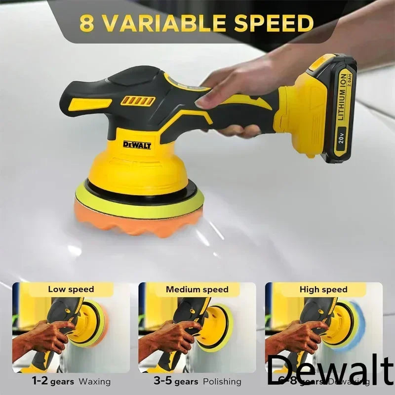 Dewalt 8 Gears Digital Display Cordless Car Polisher Electric Polisher Auto Car Waxing Polishing Machine For Dewalt 20V Battery