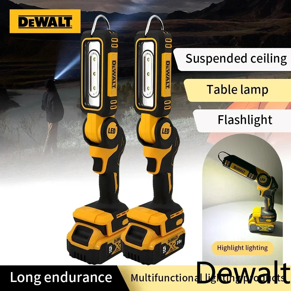 Dewalt 20V Lithium Battery 90 Degree Folding LED Work Light Handheld Multifunctional Portable Camping Torch for Outdoor Camping