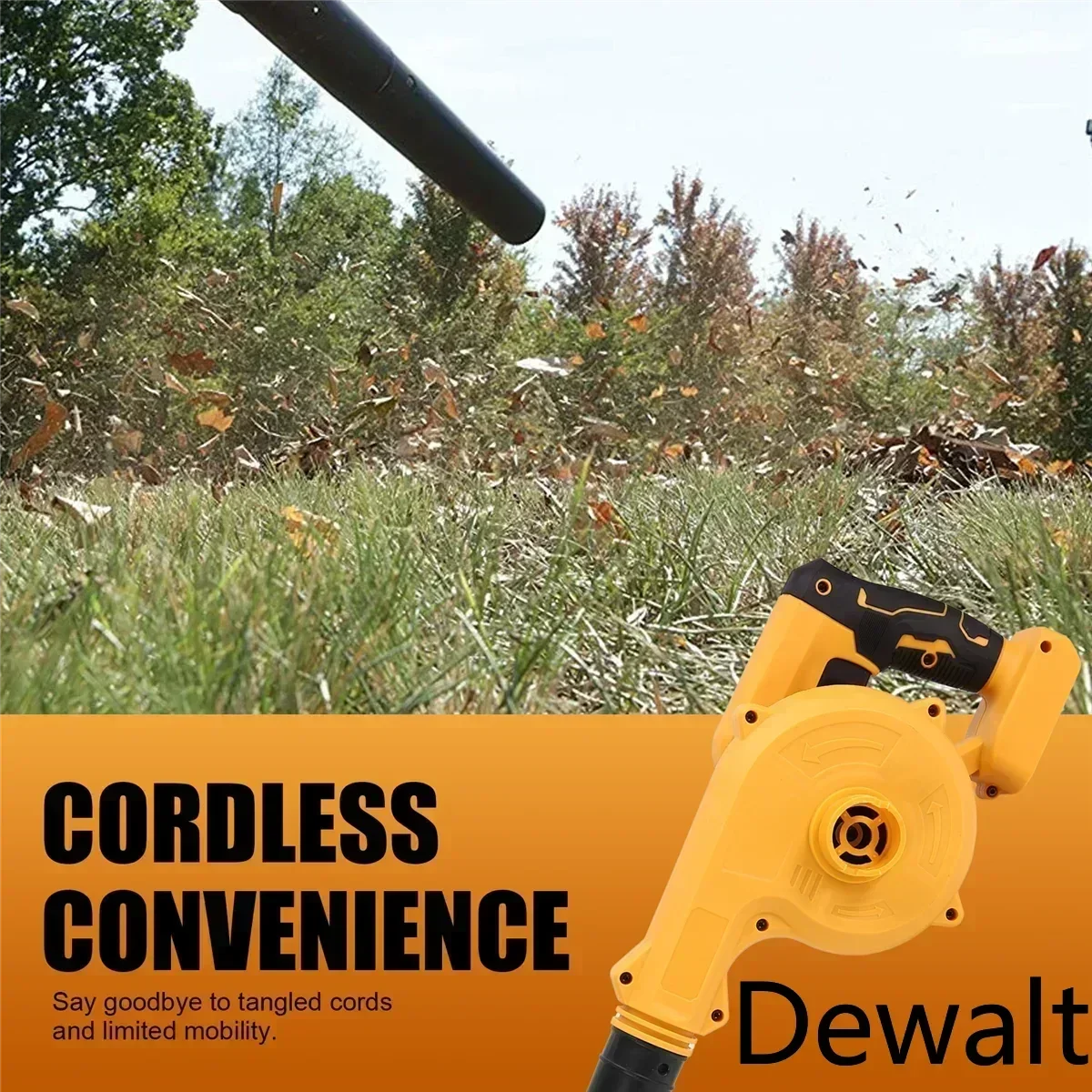 New Brush Cordless Leaf Blower for DeWalt Battery 2-In-1 Air Blower & Vacuum (No Battery)
