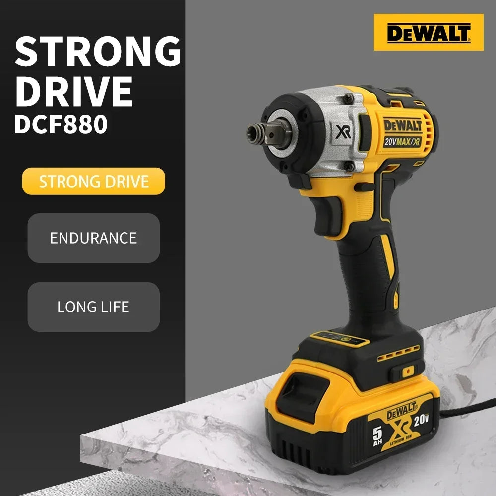 DEWALT DCF880 Lithium Battery Brushless Impact Wrench 20V Detachable Tire High Torque High Speed Powerful Disassembly Tool
