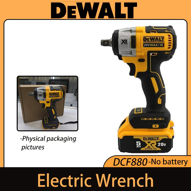 DEWALT DCF880 Lithium Battery Brushless Impact Wrench 20V Detachable Tire High Torque High Speed Powerful Disassembly Tool
