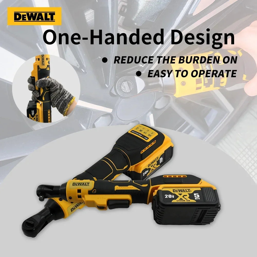 DEWALT DCF512 Brushless Cordless 1/2 in Ratchet Right Angle Wrench Variable Speed Power Wrench LED Light 20V Battery Power Tool