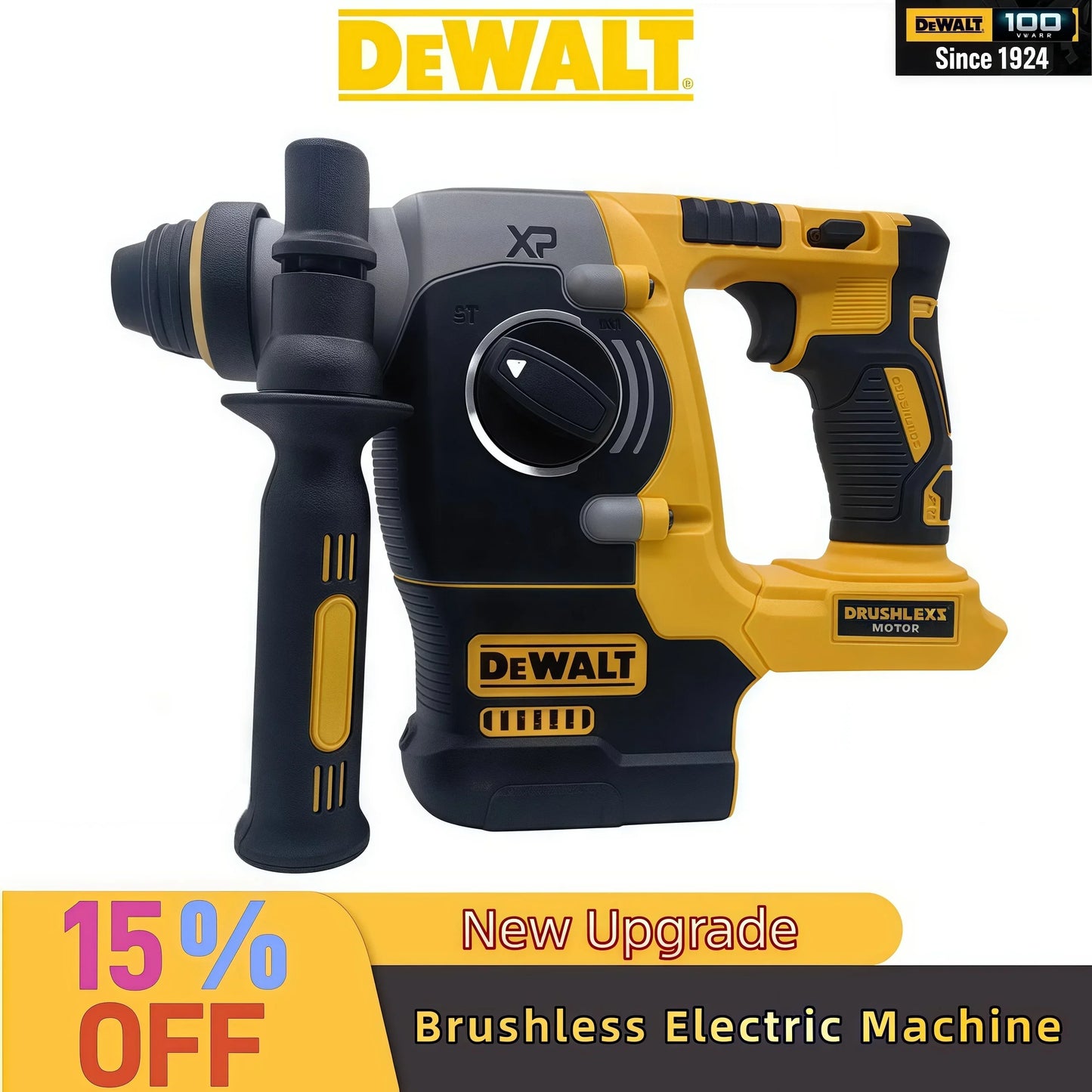 DEWALT Brushless Rechargeable Rotary Hammer drill Cordless 2 Modes Corded Demolition Chipping Metal Concrete Breaker Jackhammer