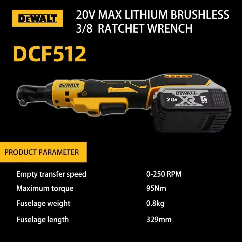 Dewalt DCF512 Brushless Ratchet Right Angle Wrench Cordless Driver Multifunction Variable Speed Power Wrench LED 20V Power Tools