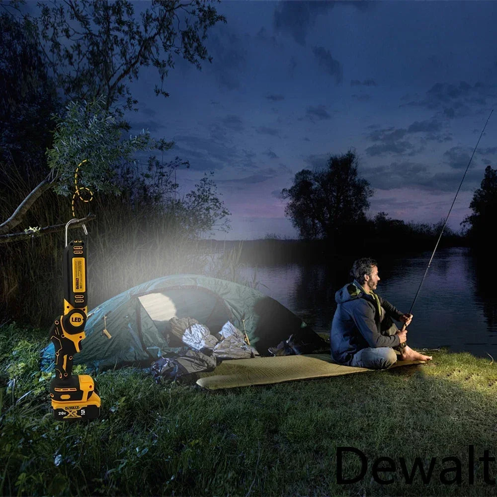 Dewalt 20V Lithium Battery 90 Degree Folding LED Work Light Handheld Multifunctional Portable Camping Torch for Outdoor Camping