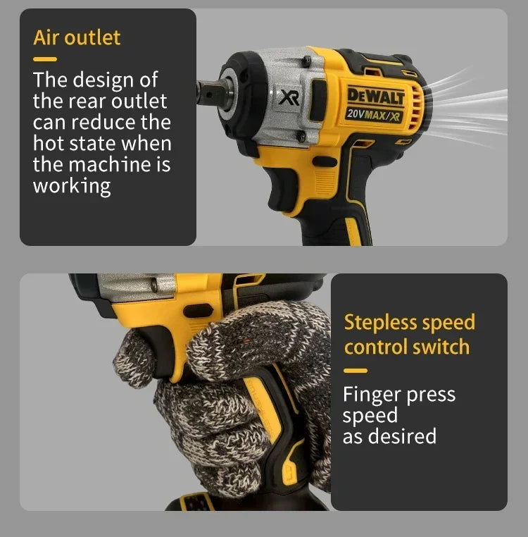 DEWALT DCF880 Lithium Battery Brushless Impact Wrench 20V Detachable Tire High Torque High Speed Powerful Disassembly Tool
