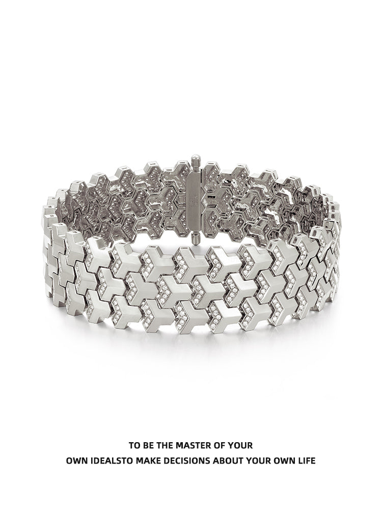 18K Gold Diamond Jewelry Custom Armor Bracelets