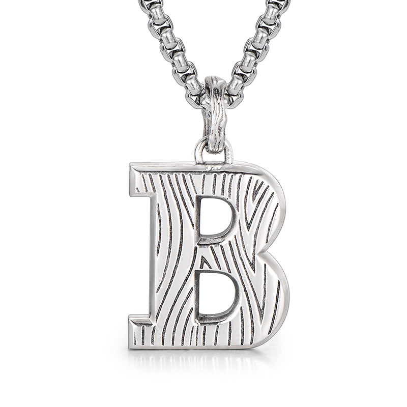 Men's Letter A Sterling Silver High Street Pendants