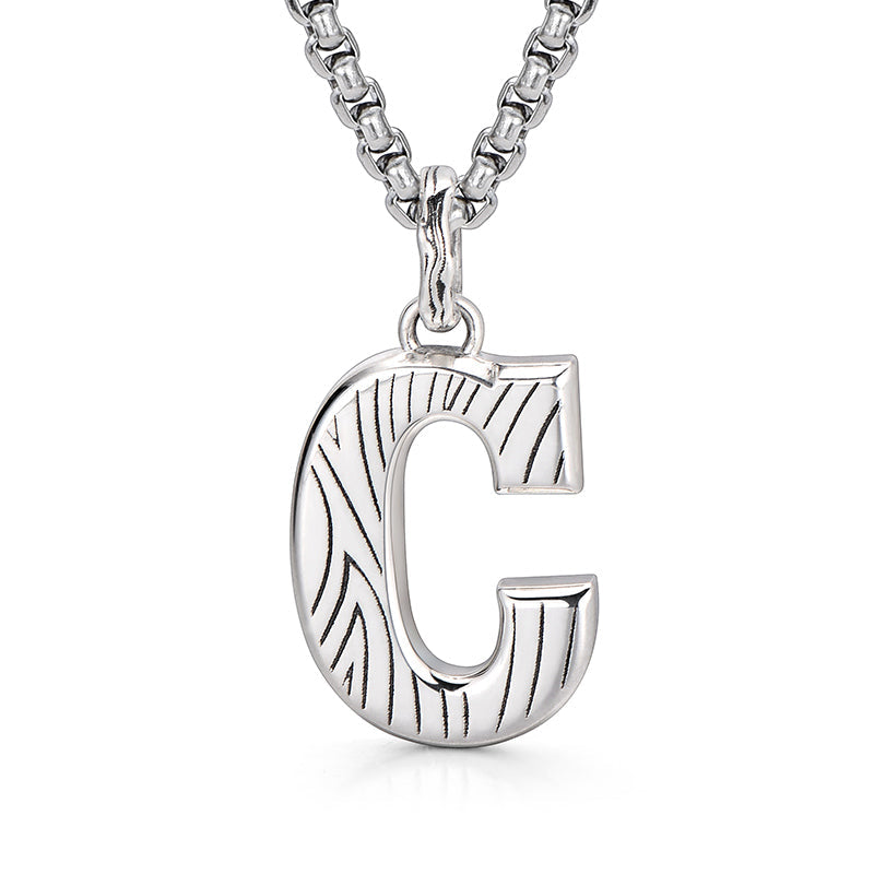 Men's Letter A Sterling Silver High Street Pendants