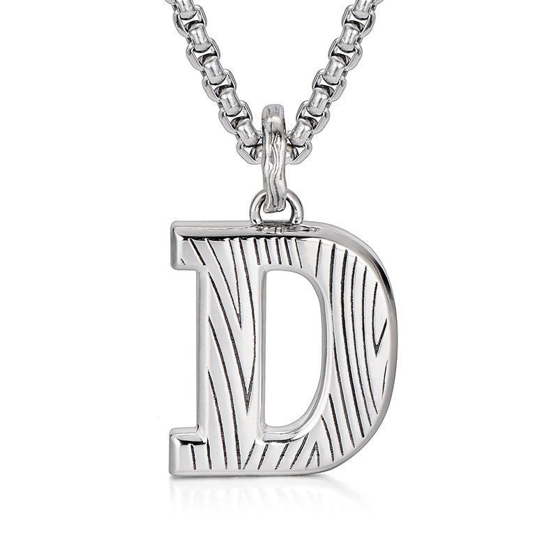 Men's Letter A Sterling Silver High Street Pendants