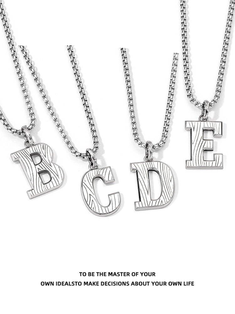 Men's Letter A Sterling Silver High Street Pendants