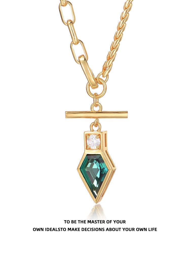Emerald Sterling Silver Gold Necklaces