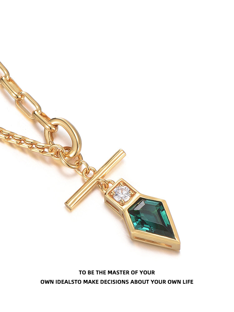 Emerald Sterling Silver Gold Necklaces