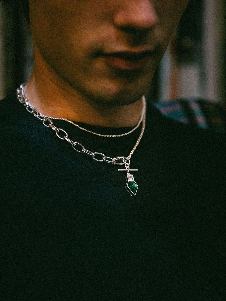 Emerald Sterling Silver Gold Necklaces
