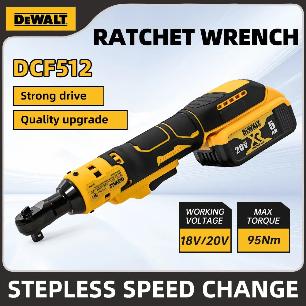 DEWALT DCF512 Brushless Cordless 1/2 in Ratchet Right Angle Wrench Variable Speed Power Wrench LED Light 20V Battery Power Tool