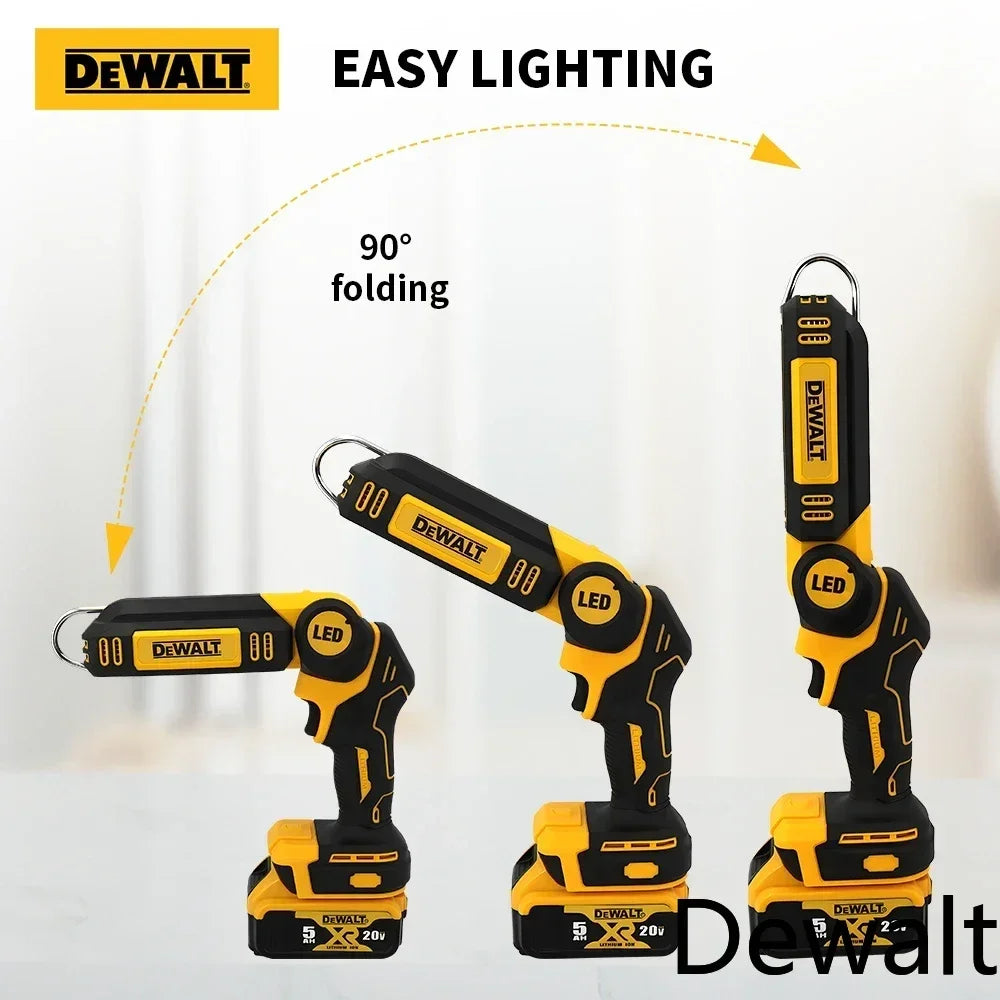 Dewalt 20V Lithium Battery 90 Degree Folding LED Work Light Handheld Multifunctional Portable Camping Torch for Outdoor Camping