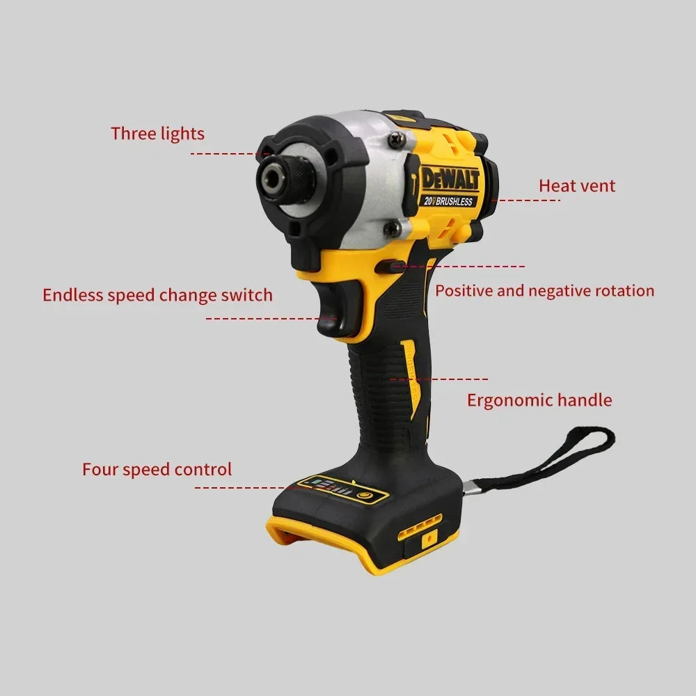 DEWALT DCF860 Kit Brushless Cordless Premium Impact Driver 282NM 20V Power Tools Without Battery  woodworking tools  drill