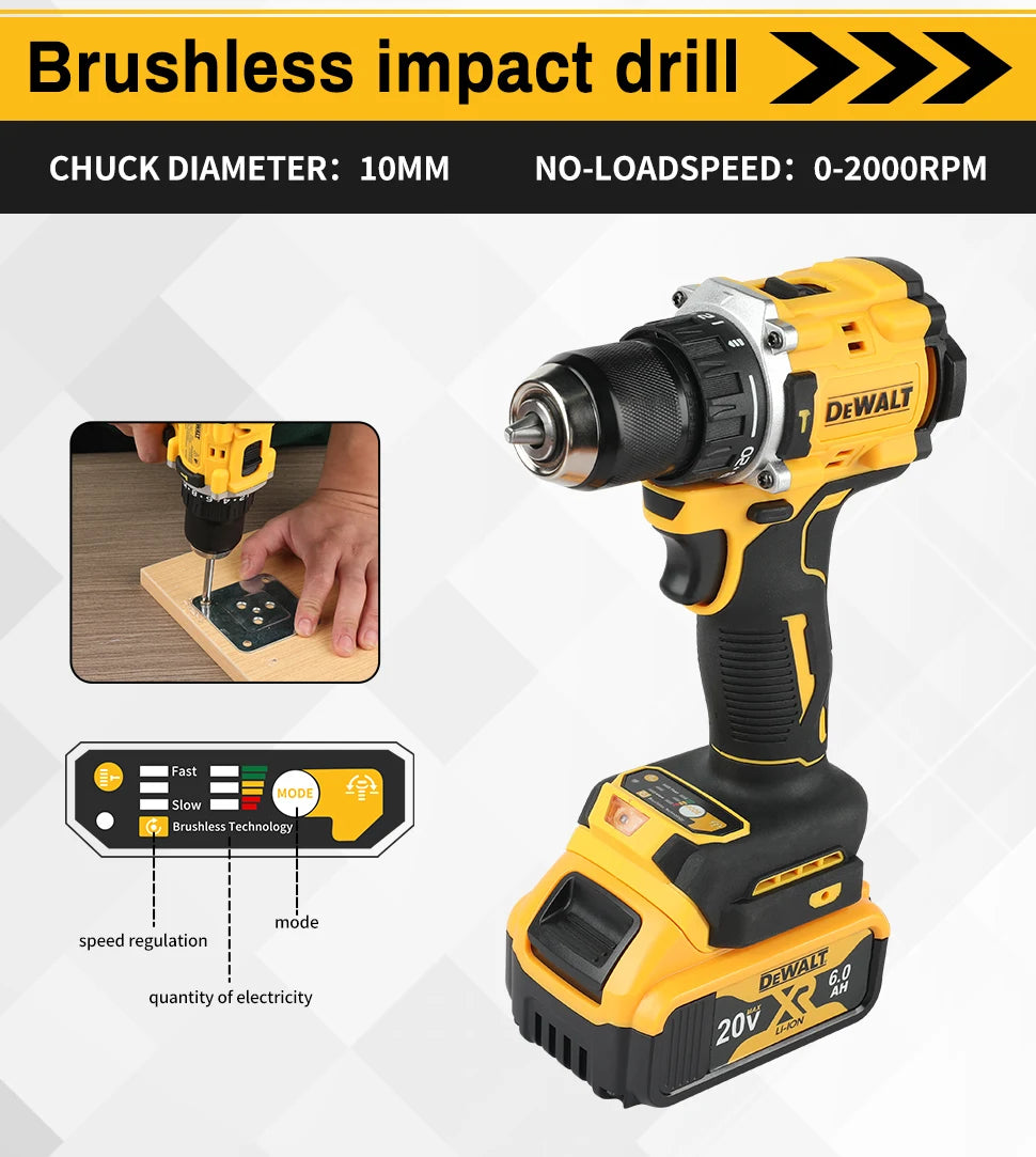 DEWALT DCD805 20V MAX XR Brushless Cordless 1/2 in. Hammer Drill/Driver Hand-held Infinitely Variable Hand Drill Bare Tool