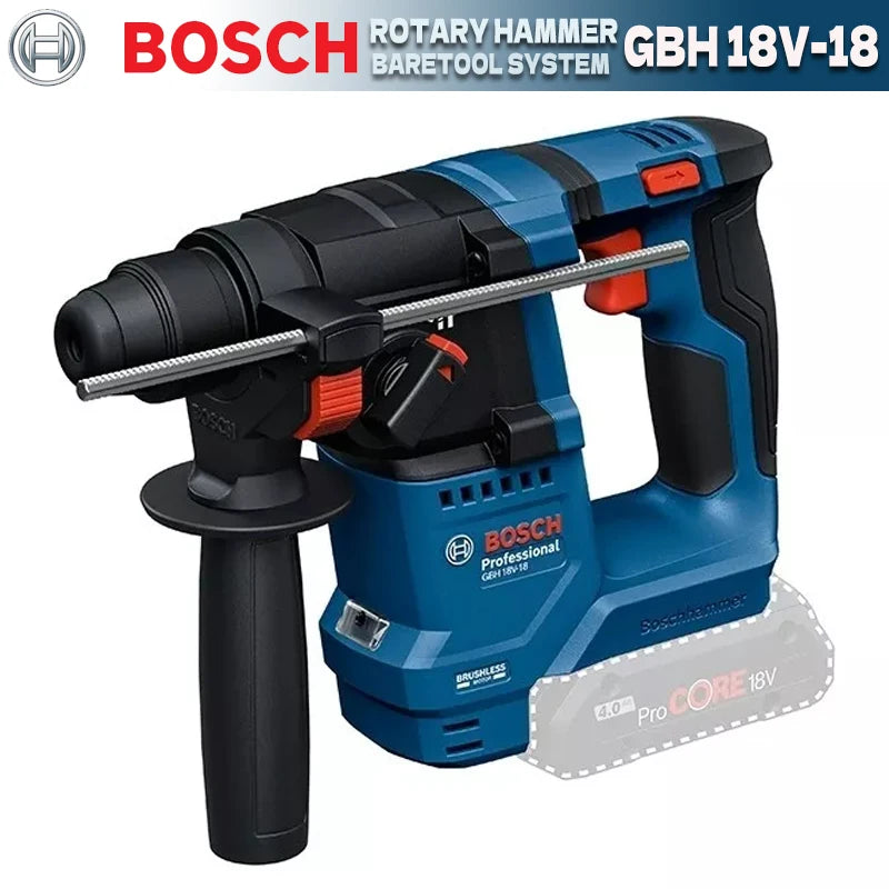 BOSCH GBH 18V-18 Cordless Rotary Hammer Impact Drill Hammer SDS PLUS Professional 18V Brushless Power Tools GBH18V-18