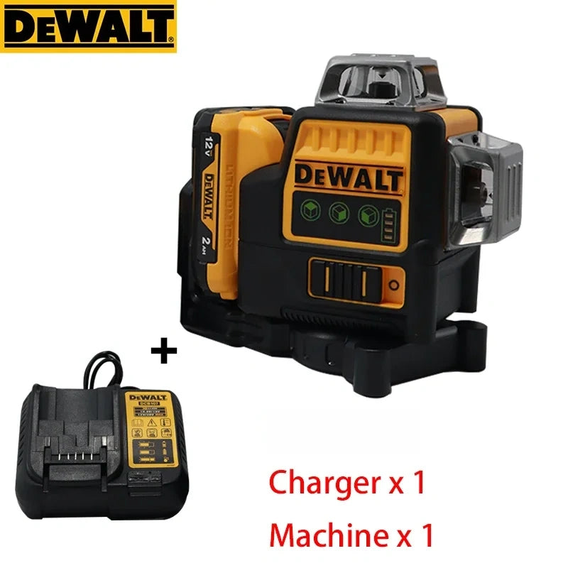 Dewalt DW089LG 12 Lines Laser Level Horizontal Green Light Level Meter Outdoor 3 Sides*360 Degree Vertical 12V Lithium Battery