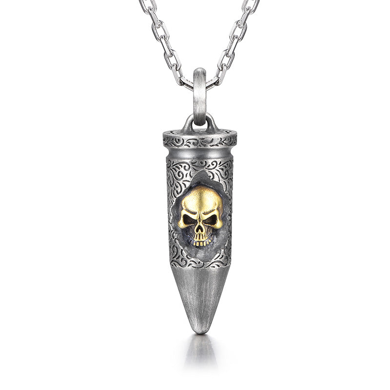 Skull Bullet Sterling Silver Pendants