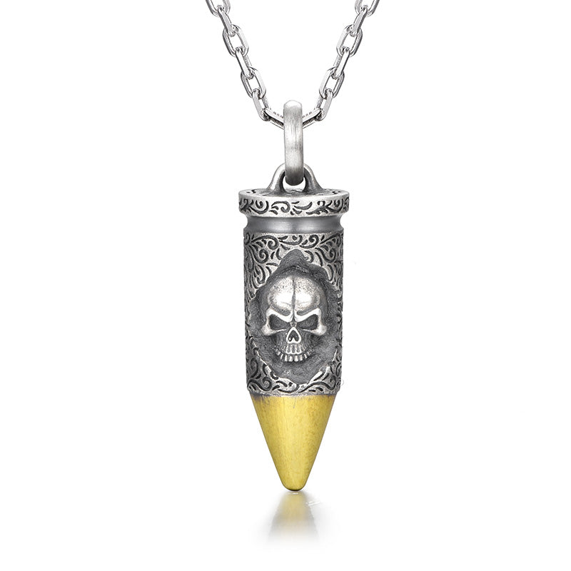 Skull Bullet Sterling Silver Pendants